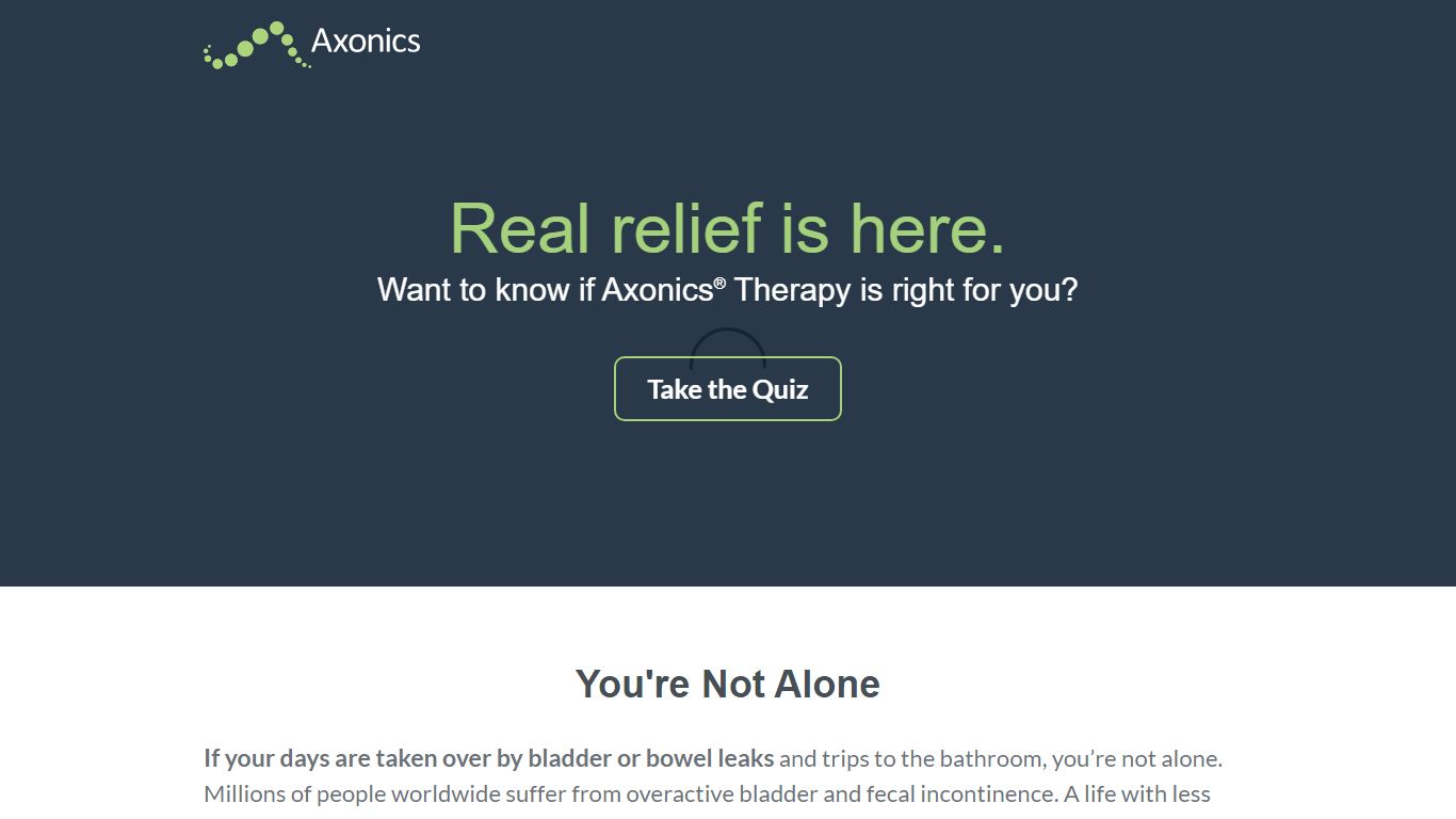 Find Real Relief | Sacral Neuromodulation Therapy | Axonics®